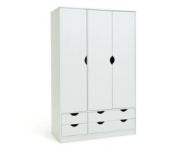 Habitat Kids Pagnell 3 Door 4 Drawer Wardrobe - White - thumbnail 1