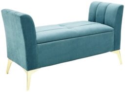 GFW Pettine Fabric Ottoman Storage Bench - Teal