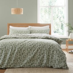 Bianca Cotton Shadow Leaves Green Bedding Set - Superking