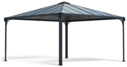 Palram Canopia Palermo Grey Garden Gazebo 14 x 14ft - thumbnail 1