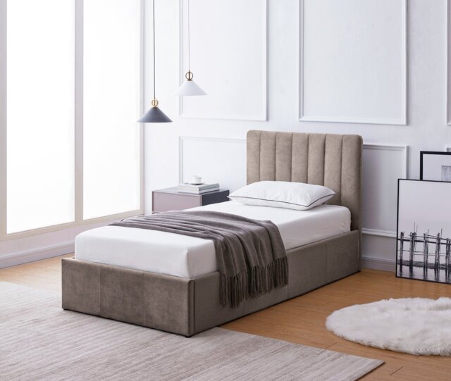 Argos Home Pandora Single End Lift Ottoman Bed - Taupe - image 1