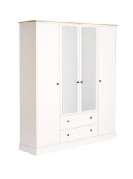 Argos Home Kensington 4 Door 2 Drawer Wardrobe - Ivory - thumbnail 1