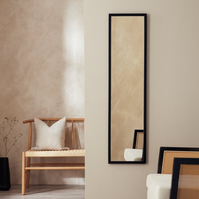 Home Essentials Black Full Length Wall Mirror-120x30cm - image 1