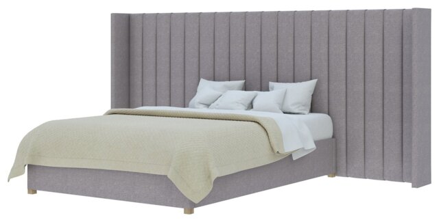 Aspire Grandeur Wing Superking Ottoman Bed Frame - Grey - image 1