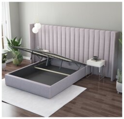 Aspire Grandeur Wing Superking Ottoman Bed Frame - Grey - thumbnail 2
