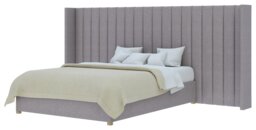 Aspire Grandeur Wing Superking Ottoman Bed Frame - Grey - thumbnail 1