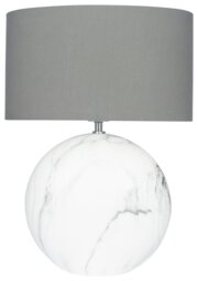 Pacific Crestola Ceramic Disc Table Lamp - White & Grey - thumbnail 2