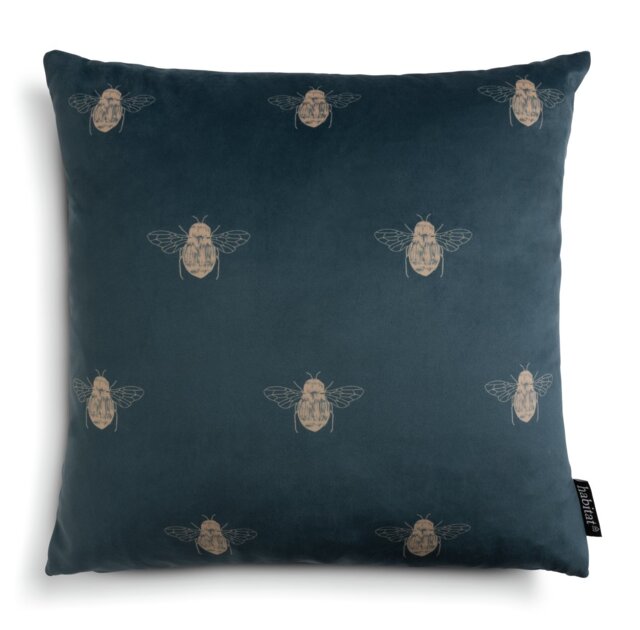 Habitat Gold Bee Printed Cushion - Teal - 43x43cm - image 1