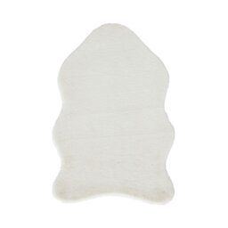 Think Rugs Supersoft Faux Fur Ivory Single Pelt Rug -58x90cm - thumbnail 2