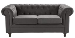 Habitat Chesterfield Velvet 2 Seater Sofa - Charcoal - thumbnail 1