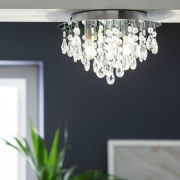 Argos Home Ivy Glass Droplet Ceiling Light - Chrome - thumbnail 2