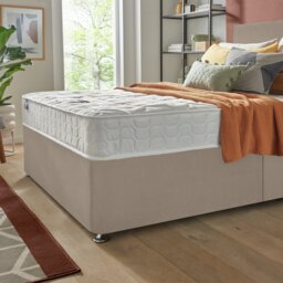 Silentnight Travis Double Comfort Divan Bed & Headboard - Sand - thumbnail 2