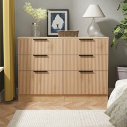 Livara Ready Assembled Tofino 6 Drawer Chest - Oak Effect - thumbnail 1