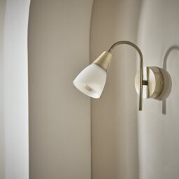 Argos Home Curico Glass Wall Light - Brass & White - thumbnail 2