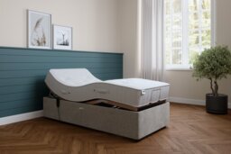 Mibed Essentials Single Adjustable Bed & Mattress -Dark Grey