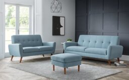 Julian Bowen Monza Fabric 3 Seater Sofa - Blue - thumbnail 2