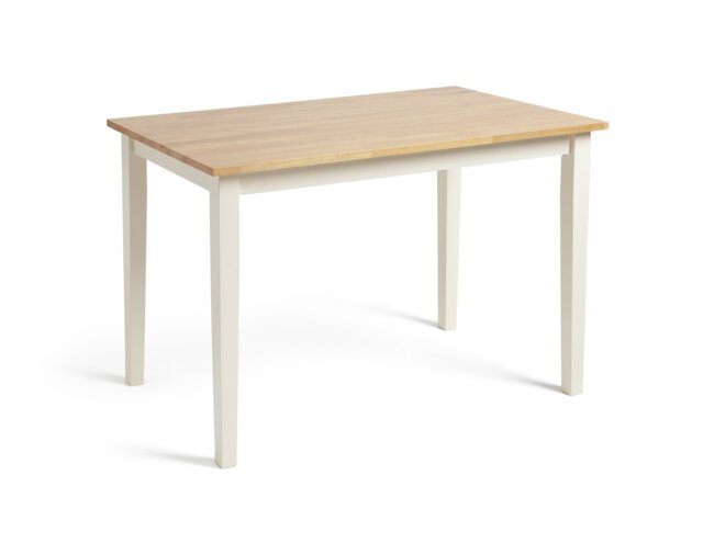 Argos Home Chicago Solid Wood Dining Table - Off White - image 1
