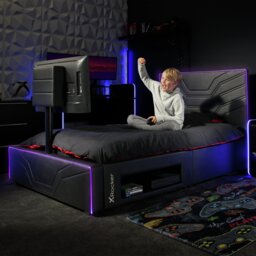 X Rocker Oracle LED TV Gaming Double Bed - Black - thumbnail 2