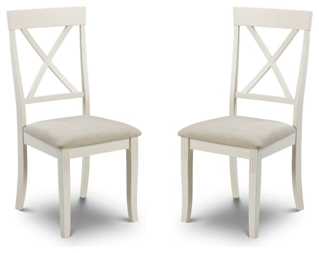 Julian Bowen Davenport Pair of Dining Chairs - Ivory - image 1