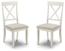Julian Bowen Davenport Pair of Dining Chairs - Ivory - thumbnail 1
