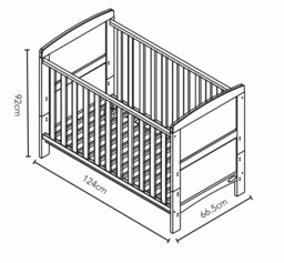 Obaby Grace Mini Cot Bed - Warm Grey - thumbnail 2