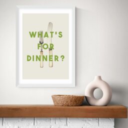 East End Prints Whats For Dinner White Frame Art Print - A2 - thumbnail 1