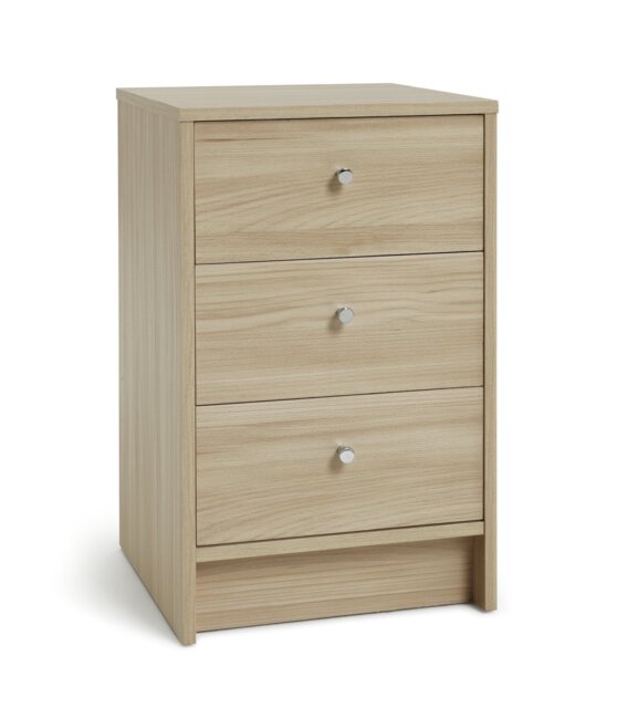 Argos Home Malibu 3 Drawer Bedside Table - Beech Effect