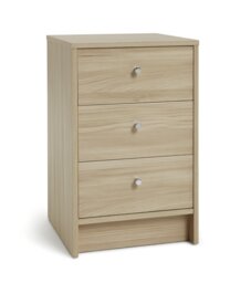 Argos Home Malibu 3 Drawer Bedside Table - Beech Effect - thumbnail 1