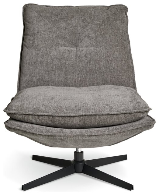 Argos Home Soloman Fabric Swivel Chair - Grey - image 1