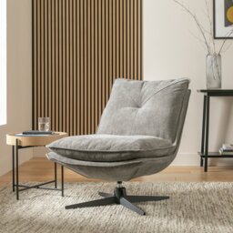 Argos Home Soloman Fabric Swivel Chair - Grey - thumbnail 2