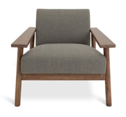 Habitat Dore Fabric Wingback Armchair - Grey - thumbnail 1