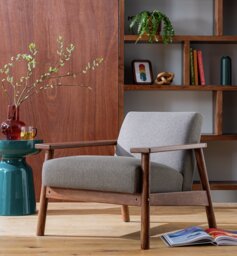 Habitat Dore Fabric Wingback Armchair - Grey - thumbnail 2