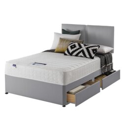 Silentnight Hatfield Double Memory 4 Drawer Divan Bed - Grey - thumbnail 1