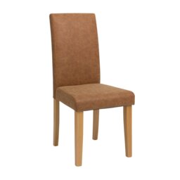 Argos Home Pair of Faux Leather Dining Chair - Tan - thumbnail 1