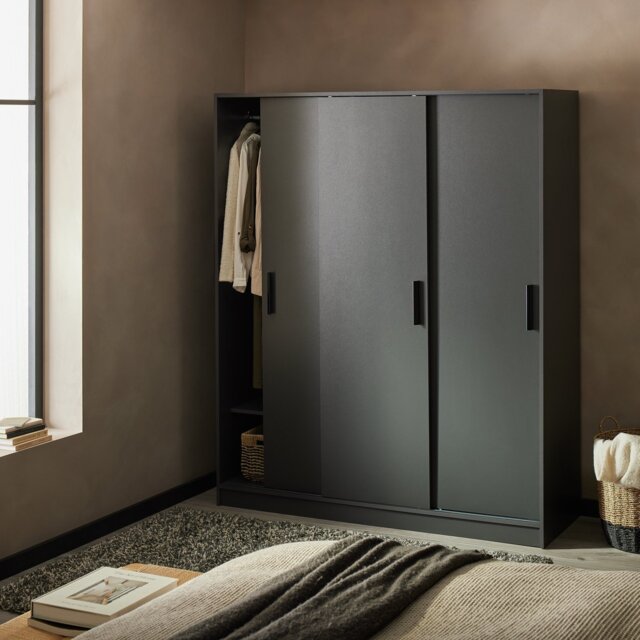 Argos Home Nova 3 Door Sliding Wardrobe - Anthracite - image 1