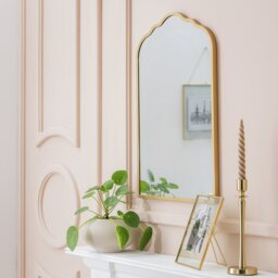 Argos Home Gold Curved Wall Mirror - 60x40cm - thumbnail 1