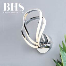 BHS Corolla Metal Two Petal LED Wall Light - Chrome - thumbnail 2