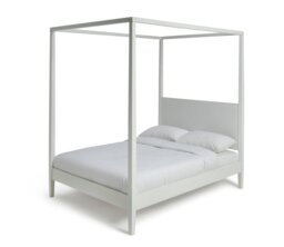 Habitat Blissford 4 Poster Double Wooden Bed Frame - White - thumbnail 1