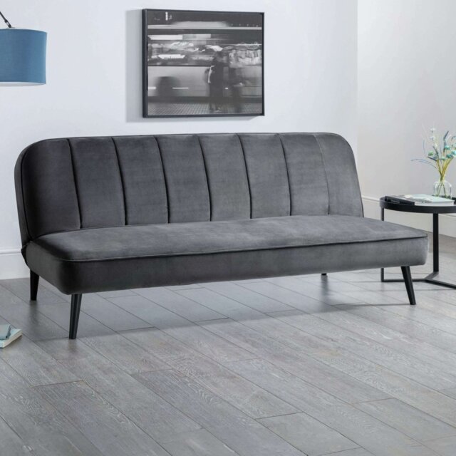 Julian Bowen Miro Velvet Clic Clac Sofa Bed - Grey - image 1