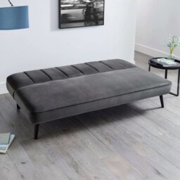 Julian Bowen Miro Velvet Clic Clac Sofa Bed - Grey - thumbnail 2