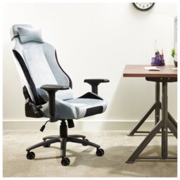 X Rocker Messina Fabric Gaming Office Chair - Silver - thumbnail 2