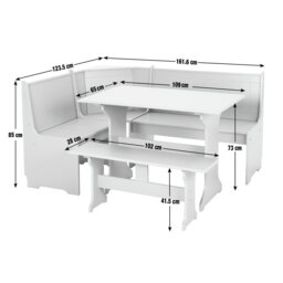 Argos Home Haversham White Dining Table & 1 White Bench - thumbnail 2