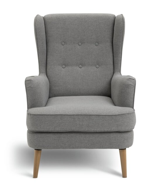 Habitat Callie Self Assembly Fabric Wingback Chair - Grey - image 1
