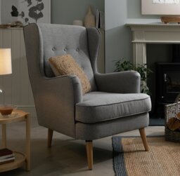 Habitat Callie Self Assembly Fabric Wingback Chair - Grey - thumbnail 2