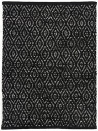 Argos Home Geometric Black Cotton Flatweave Rug - 80x110cm