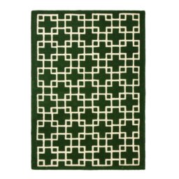 Habitat Luxe Chain Green Wool Cut Pile Rug - 120x170cm - thumbnail 2