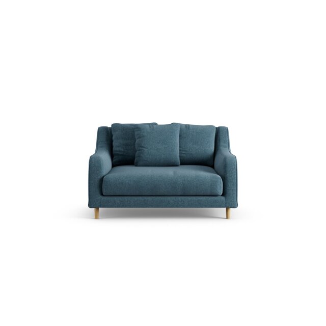 Habitat Swift Fabric Cuddle Chair - Blue - Ash Leg - image 1