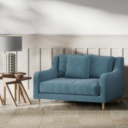 Habitat Swift Fabric Cuddle Chair - Blue - Ash Leg - thumbnail 2