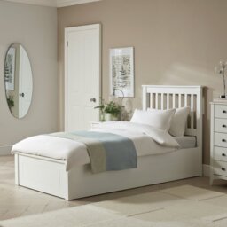Argos Home Aspley Single Wooden Ottoman Bed Frame - White - thumbnail 1