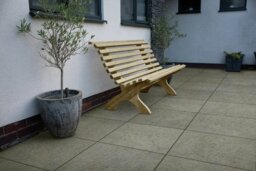 Forest Garden Kuba 3 Seater Wooden Garden Bench - Natural - thumbnail 2